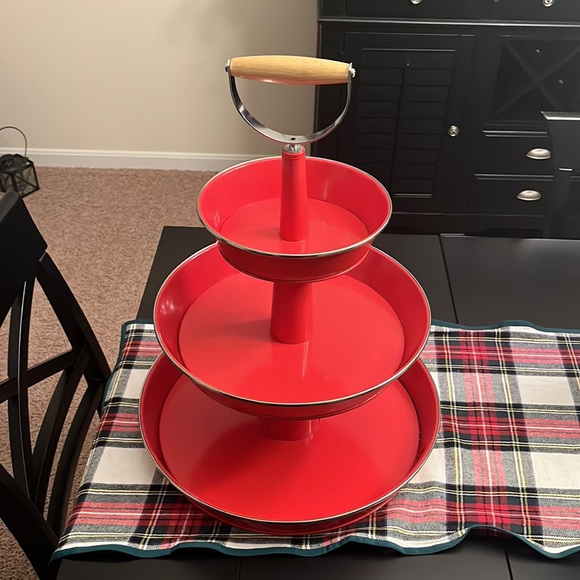 3 Tiered Red Metal Storage Solution - Picture 2 of 4